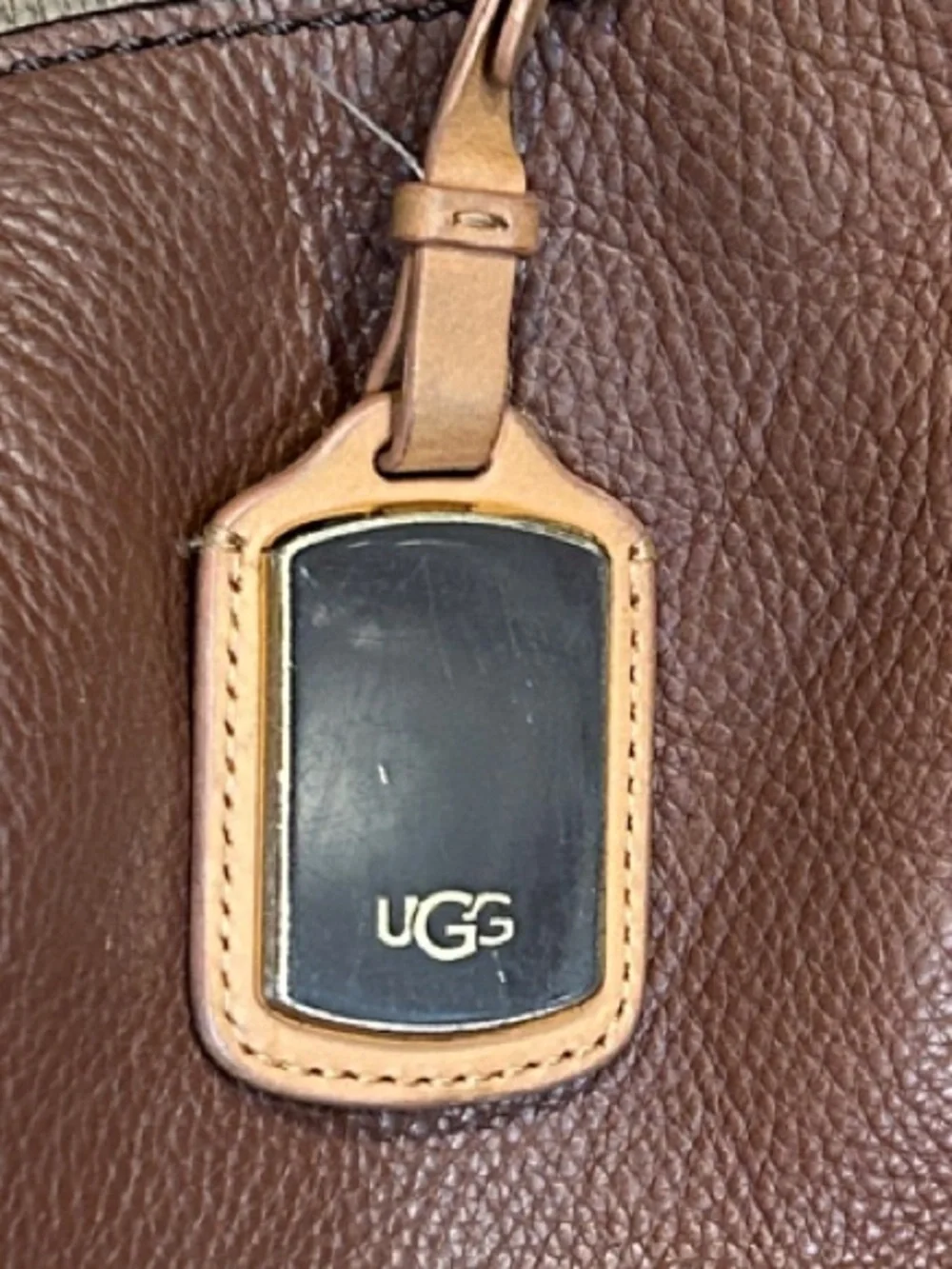 UGG Brown Leather Hobo Shoulder Bag